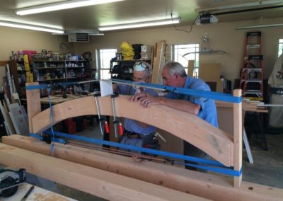 Timber frame pergola in progress